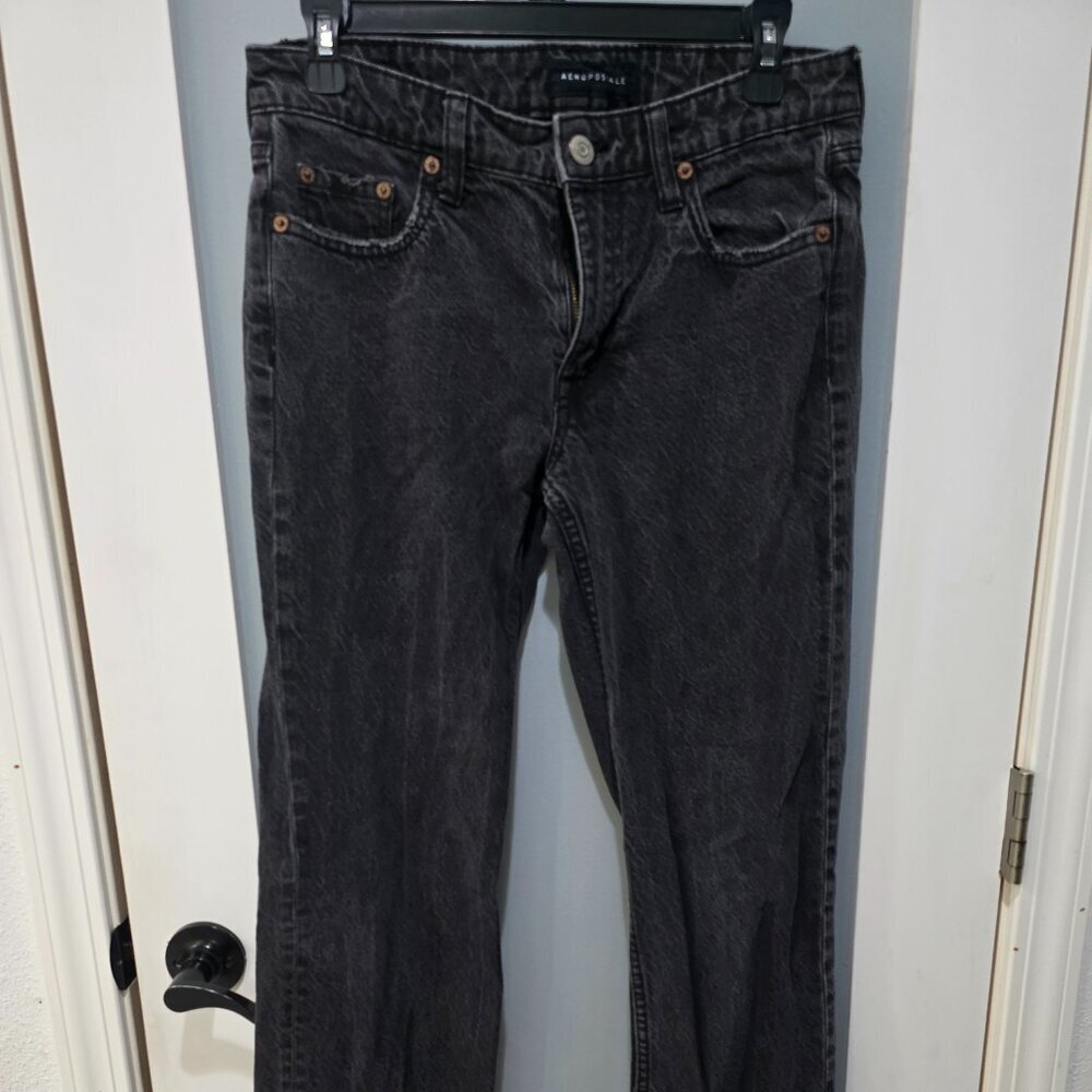 Aeropostale 90’s Baggy Black‎ Jeans Women’s 2R Frayed Hem